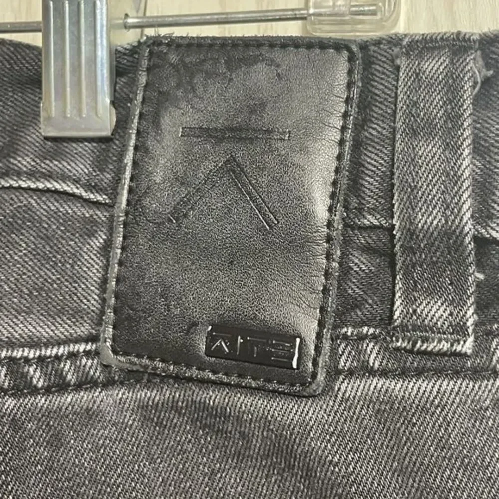 Kite Jeans Men's‎ 34 Button Fly Black Zipper Leg Denim Grunge Distressed